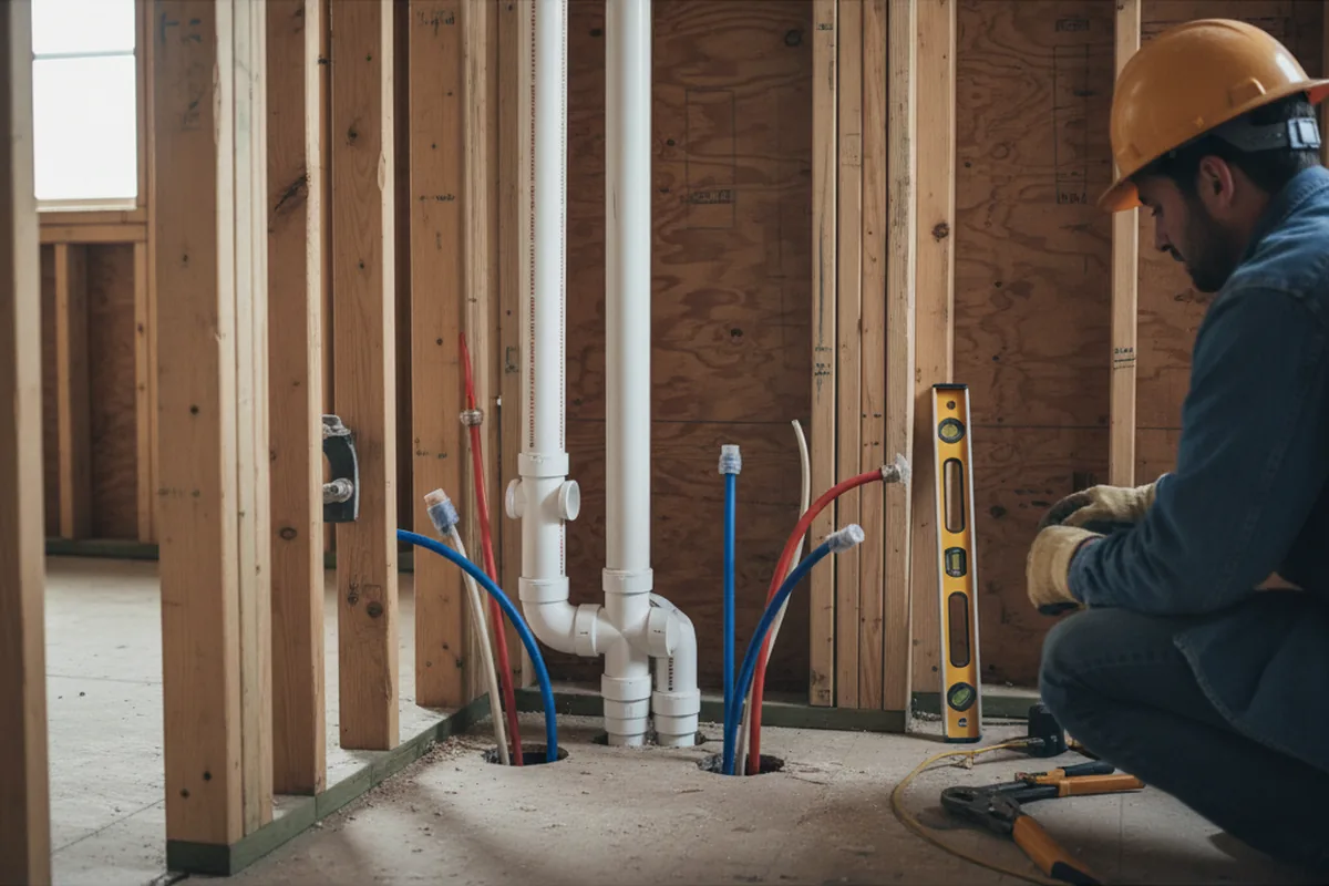 Drain and supply rough-in during Toilet Repair and Installation in Keller